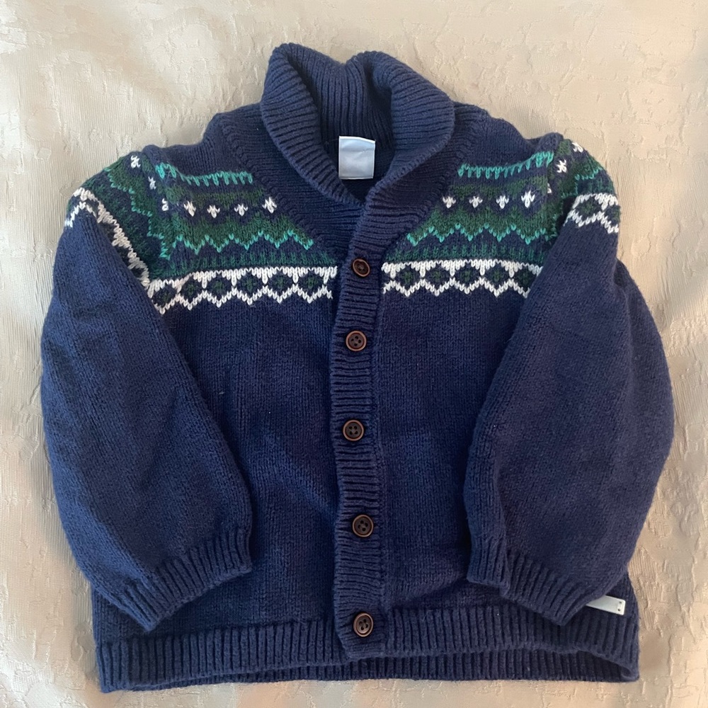 Janie and Jack button up sweater with collar